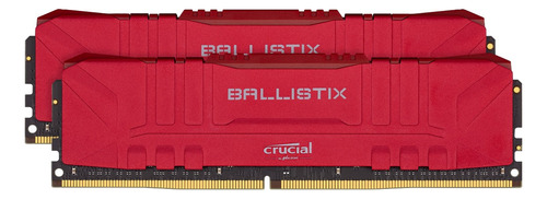Memoria RAM Ballistix gamer color rojo 16GB 2 Crucial BL2K8G36C16U4