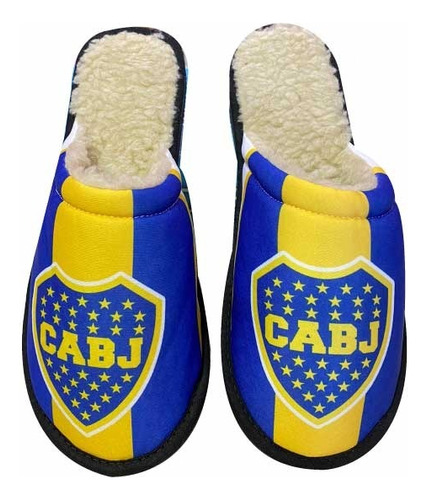 Pantuflas Chinelas Abrigo Peluche Corderito Futbol Escudos