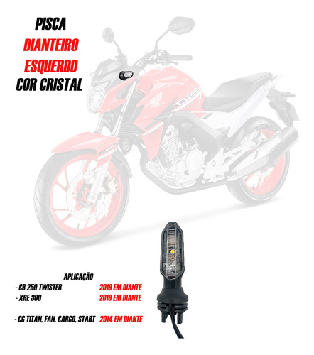 Pisca Led Seta Moto Honda Cb Twister Cb250f Cb 250 Unidade