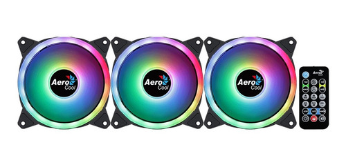 Imagen 3 de 9 de Kit 3 Ventiladores Aerocool 120mm Duo 12 Pro Rgb