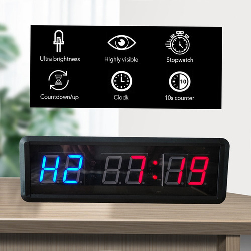 Gym Timer Interval Home Para Soportes De Pared, Reloj De Gim