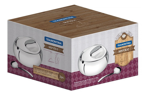 Imagem 5 de 5 de Kit Acucareiro E Farinheira 800 Gramas Aço Inox Tramontina