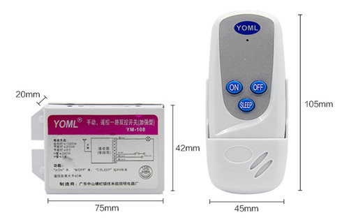 3 Interruptor De Control Remoto Inalámbrico Kit De 1 Vía