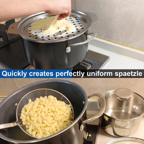 Tampa De Aço Inoxidável Spaetzle Maker Com Raspador Tradicio