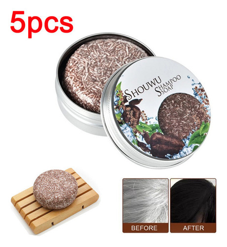 V 5 Unid De Shampoo Escurecedor De Bambu E Carvão Vegetal,