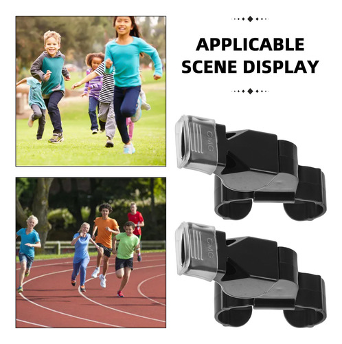 2pcs Plastic Whistles With Ring Portable Referee Whistles Co