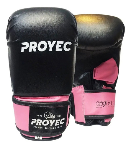 Guantines De Boxeo Proyec Rosa Femenino Mujer Kick Bolsa