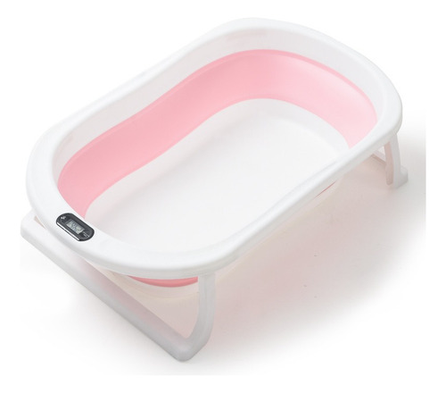 Bañera Baño Bañito Bebes Plegable Con Indicador Temperatura Color Rosa