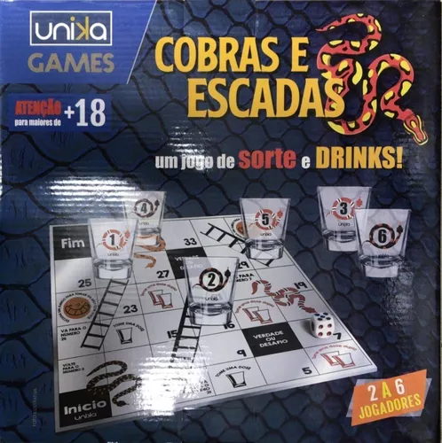 Jogo Tabuleiro Cobra Escada Bebidas Shot Dose Cachaça Whisky