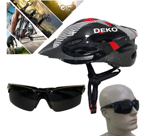 Capacete Ciclismo Bike Sinalizador Led Proteçao Oculos Ca