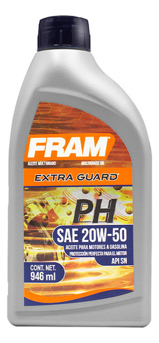 Aceite 20w50 Mineral Multigrado 946 Mililitros Fram