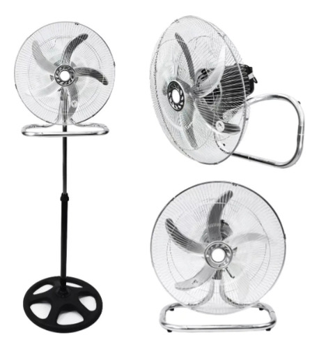 Ventilador Turbo 3 En 1 T-design 110w 5 Aspas Acero Inoxidable Grande Piso Pared Pie