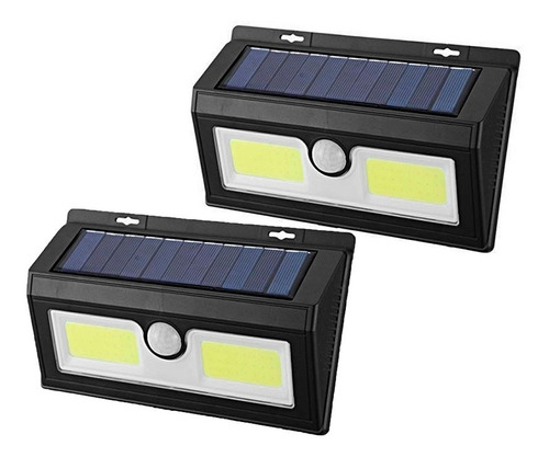 Lampara Pared Luz 55 Led Panel Solar Sensor De Movimiento X2