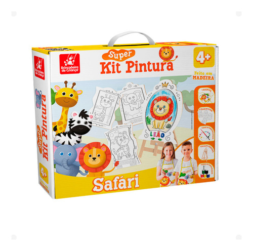 Super Kit Pintura Personagens C/ 4 Telas + 6 Tintas + Pincel