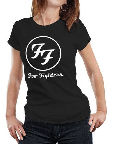 Polera Mujer Foo Fighters Rock Band Algodón Orgánico Mus17