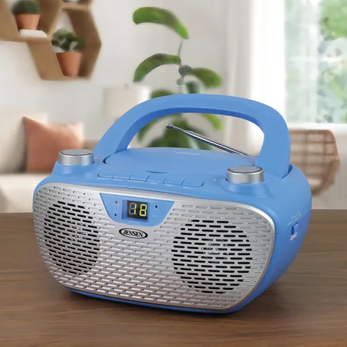 Jensen Cd-485-bl Cd-485 Reproductor De Cd Estéreo Portátil De 1 W Con Radio Am/fm (azul)