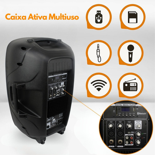 Caixa Ativa K-audio 15 Kadosh Kba15 Bluetooth Usb 350w Rms