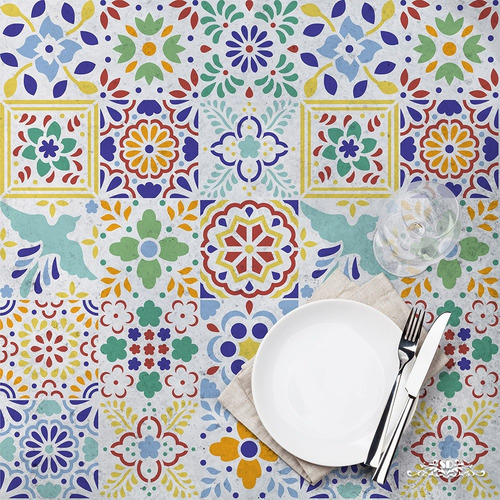 Imagen 2 de 4 de Stencil Mosaicos C Talavera Plantilla Decorativa Para Pintar