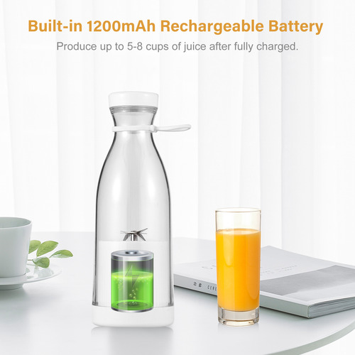 Mini Licuadora Eléctrica Portátil, Exprimidor De 300 Ml, 6 C