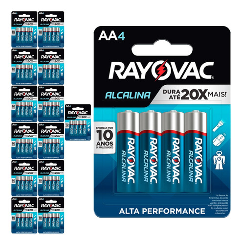 56 Pilhas Alcalinas Aa 2a Pequena  Rayovac 14 Cart