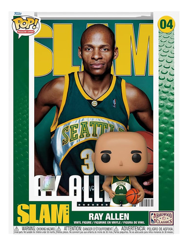 Funko Pop Nba Slam Ray Allen - Figura Y Portada Coleccionabl