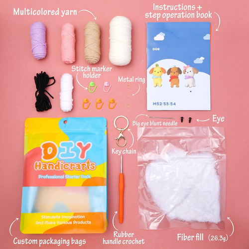 Kit De Crochet Para Principiantes Con Lana Incluida