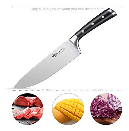 Tiburon Loco Cuchillo De Chef Profesional Hoja Afilada De 80