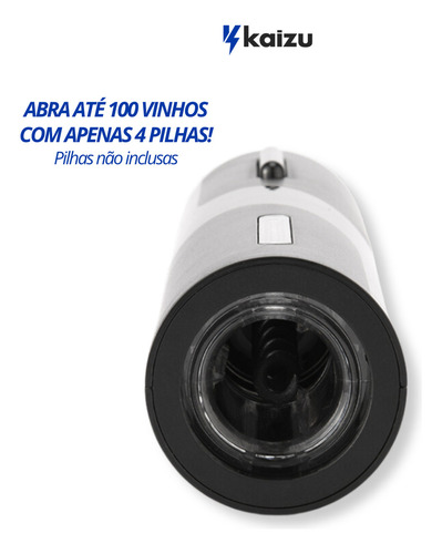 Abridor De Vinho Saca Rolhas Garrafa Elétrico Kaizu Automático Aço Reforçado