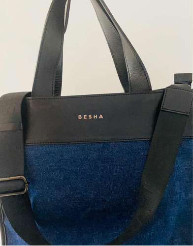 Cartera Tote Denim De Besha Temporada Actual Nueva C/etiquet