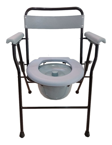 Silla Comodo Baño Portatil Plegable Con Respaldo 