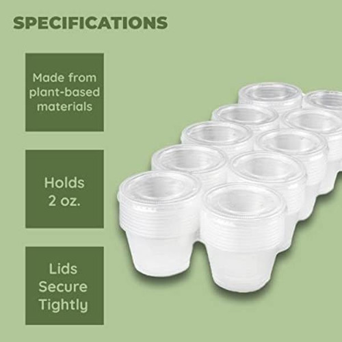 Vasos Compostables Para Condimentos Con Tapa Jacent, Vasos P