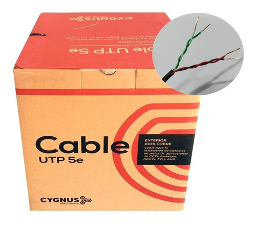 Imagen 2 de 8 de Cable Rollo 305m Utp Exterior Cat 5e Red Vaina Negra Rj45