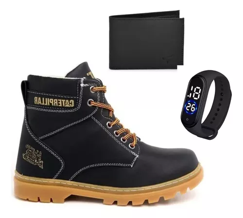 Kit Bota Botina Masculina Caterpillar Legitimo Impermeável Cinto