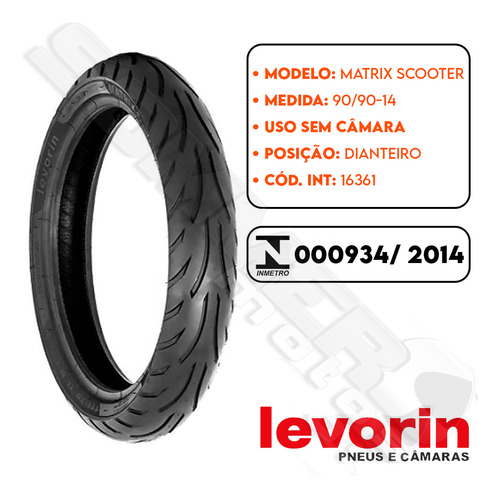Pneu Dianteiro Pcx 150 90-90-14 Matrix Scooter Levorin