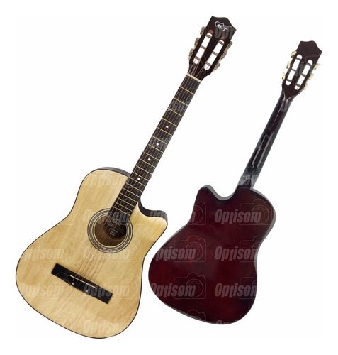 Violão Corda Aço Cutway 96cm Acústico Mxt Tensor Ajustavel Cor Marrom Orientação da mão Destro