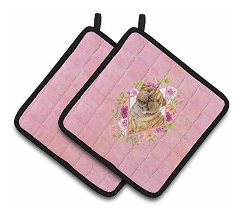 Caroline's Treasures Ck4181pthd Shar Pei Pink Flowers Par De