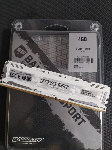 Memória Crucial Ballistix 4gb Ddr4 2400 Mhz - Branca (Usado)