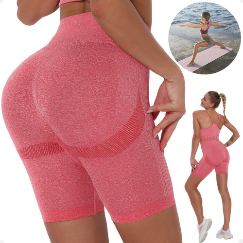 Pantalones Cortos Slim Fitness Gym Yoga Para Mujer