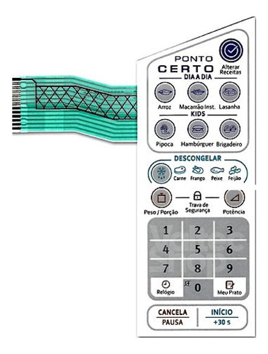 Membrana Teclado Microondas Electrolux Mep37 Ponto Certo
