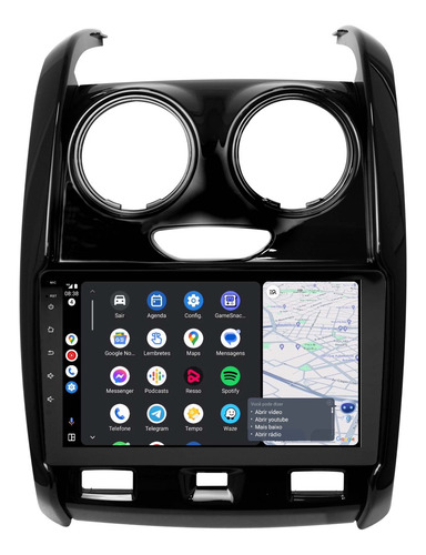 Multimidia Duster Oroch 15/19 Android 14 Auto Carplay Voz 9p