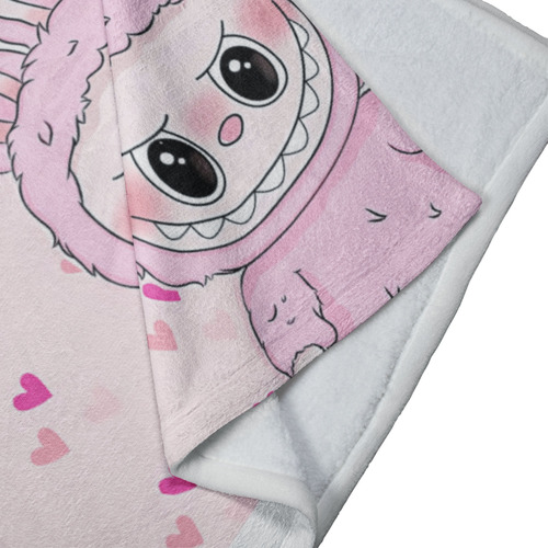 Cobija Matrimonial Diseños De Moda Tiernos Ultrasuave Labubu Rosa Lisa
