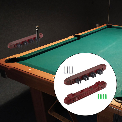 Pool Cue Rack Garra Soporte Para Caña De Pescar Madera Rojo