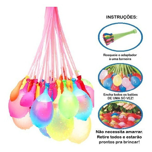 Imagem 2 de 5 de Balão De Água Guerra De Bexigas Kit C/2 Un 74 Water Balloons