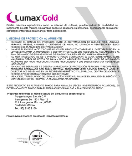 Lumax Gold Herbicida Selectivo Pre Emergente Maiz 5l