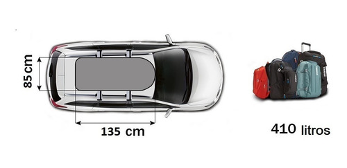 Valija De Techo 410 Lts Auto Camioneta Portaequipaje Baul ¡¡ Pagos Sin Interes !!