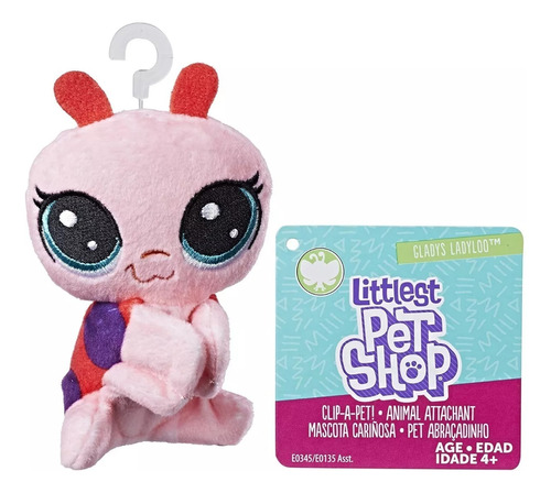 Littlest Pet Shop Mini Peluche Gladys Ladyloo Con Clip 11 Cm