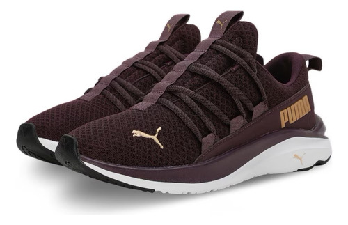 Tenis Puma Softride One4all Wn's Midnight Plum Gold Mujer