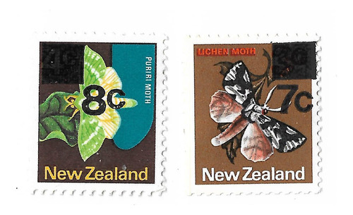  New Zealand 1977 Mariposas Serie Mint 689/90 Revalorizada 