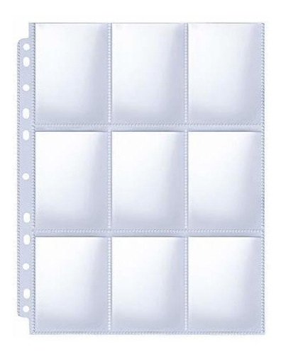 Herkka Trading Card Sleeve Pages, 100 Pack 9 Pocket Jw4re