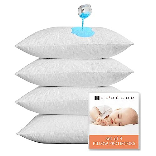 Juego De 4 Protectores De Almohada Impermeables Cremall...